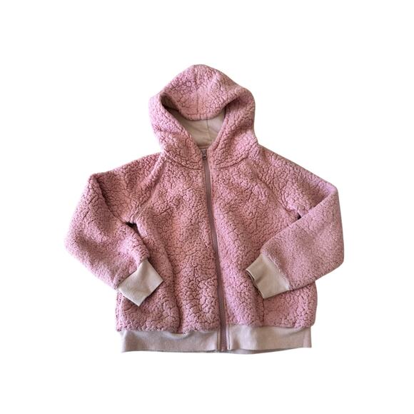 Zella Girls Medium Pink Sherpa Lined Full Zip Hoodie - Picture 1 of 6